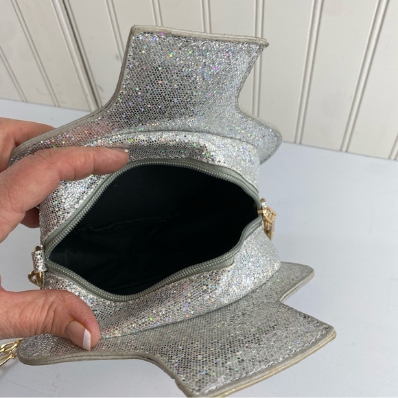 Crossbody Novelty Tequila Sparkly Silver Bag Purse Zip Close Crossbody - Picture 10 of 16